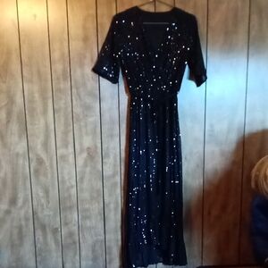 Elegant Black Sequin Dress